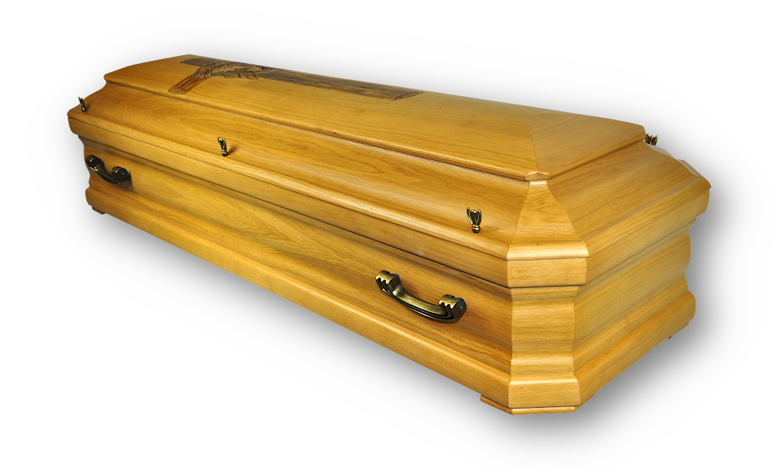 trumna dębowa z krzyżem matowa - Tanie usługi pogrzebowe trumna dębowa z krzyżem matowa
